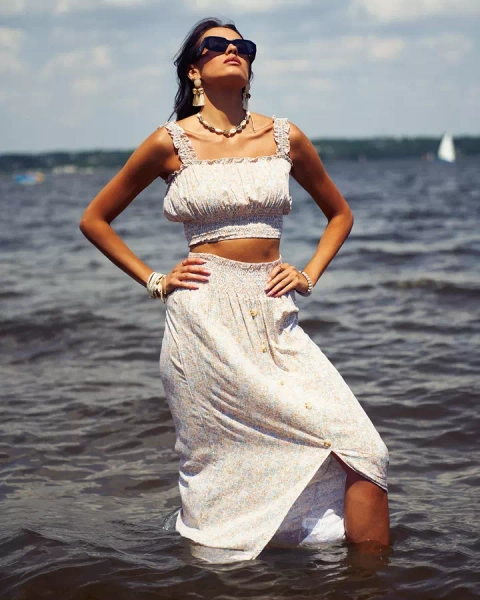 Royalfashion Damen Blumenset in gelb