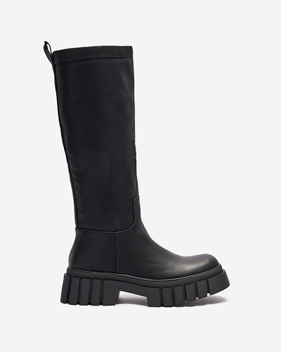 OUTLET Schwarze halbhohe Damenstiefel Astaroth - Schuhe