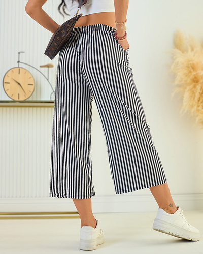 Royalfashion Weite gestreifte Culotte-Hose für Damen