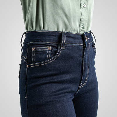 Dunkelblaue Hose mit hoher Taille - Hose 1