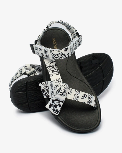 Royalfashion Weiße Damensandalen mit Schleife Oyall