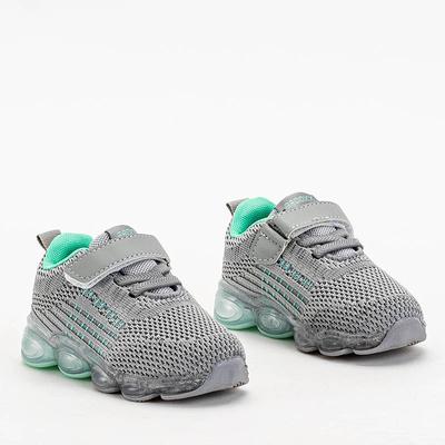 Graue Sportschuhe für Kinder mit mintfarbenen Details Dons - Footwear