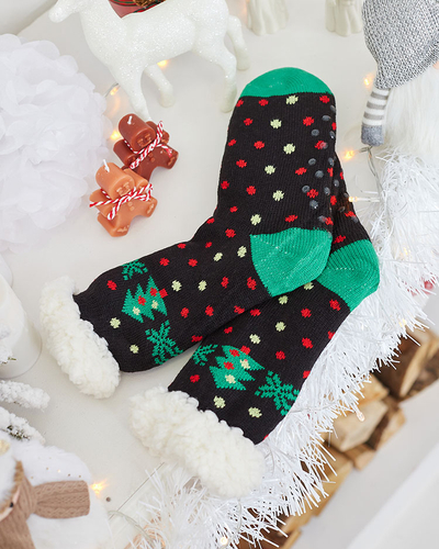 Rote Damensocken mit Weihnachtsmuster - Unterwäsche