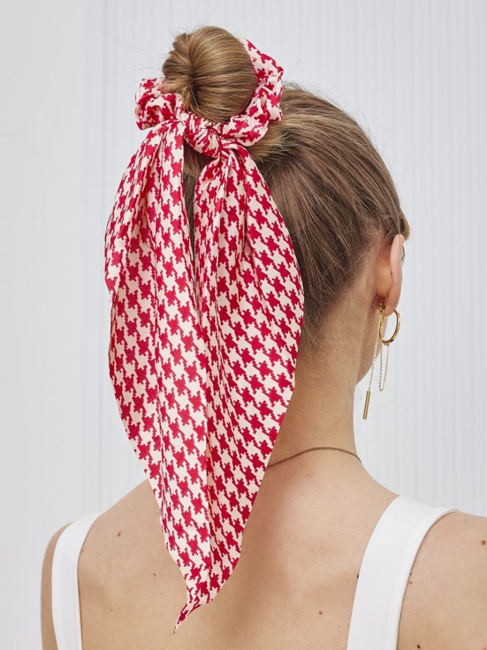 Royalfashion Haargummi mit karierter Schleife Kratella