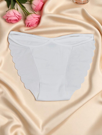 Royalfashion Laser-geschnittene Damen-Bikini-Slips mit dekorativen Bändern Edge Chic