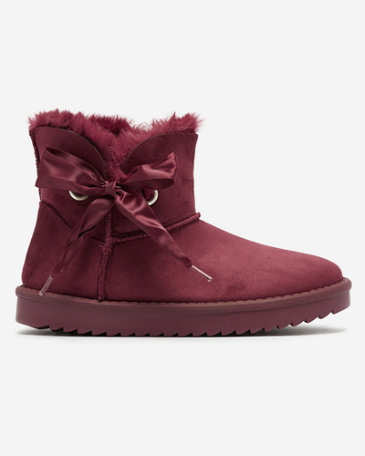 OUTLET Бордові жіночі снігоступи з бантом Rimms- Footwear