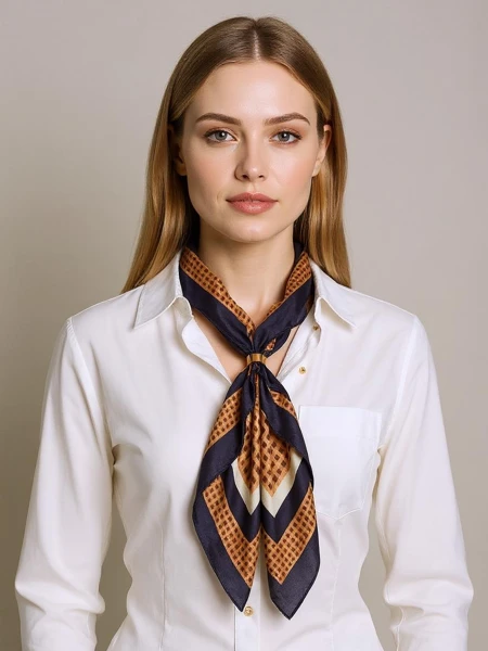 Apollonia – жіноча хустка з поліестеру, світло-коричнева, італійський стиль, 69x66 см