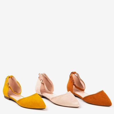 Beige Ballerina-Schuhe mit Mosla-Spitzspitze - Schuhe 1