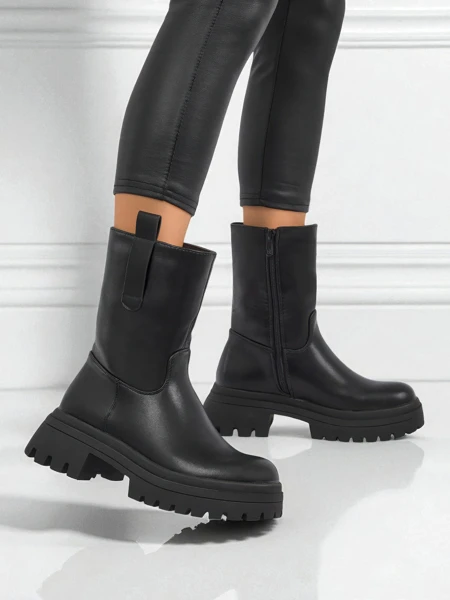 Höhere Damenstiefeletten aus Öko-Leder Scarlet Mist