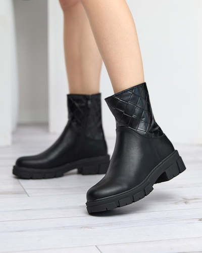 Schwarzer Damenstiefel mit Steppung Redis - Footwear