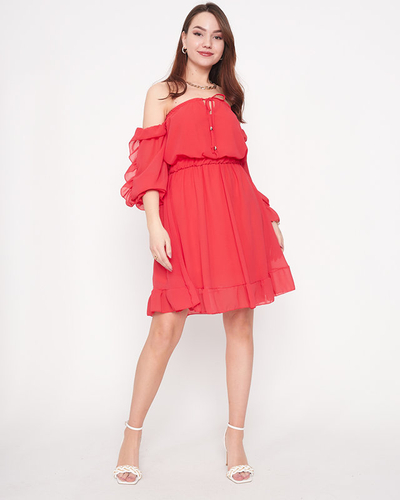 Spanisches Kleid für Damen in Dunkelrosa - Kleidung