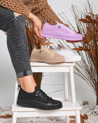 Royalfashion Lila Damen Stoff Tennisschuhe Lite Steps