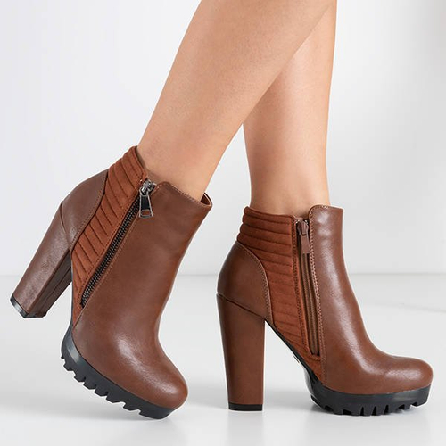 Жіночі ботильйони з декоративною верблюжою блискавкою Сантьяго - Взуття