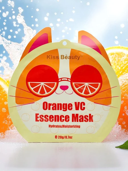 Tuch-Gesichtsmaske Orange – Feuchtigkeitsspendend