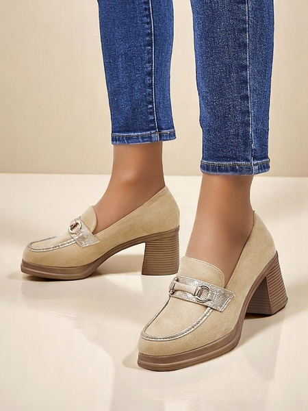 Royalfashion Damen-Loafers mit Blockabsatz Apareus