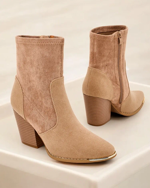 Жіночі еко-замшеві чоботи на пости Royalfashion Gris