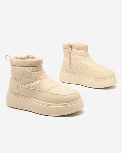 Royalfashion Damen Schlupf-Schneestiefel in Beige Armeda