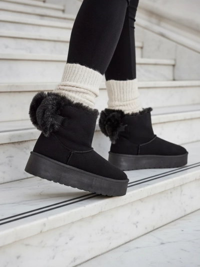 Royalfashion Damenstiefel a'la Schneestiefel in schwarz Goroggo