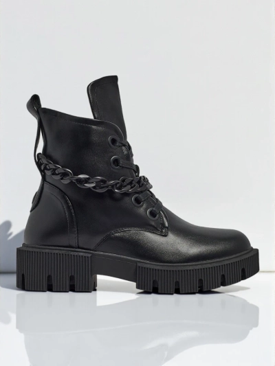 Anviq Eko skórzane sznurowane botki damskie