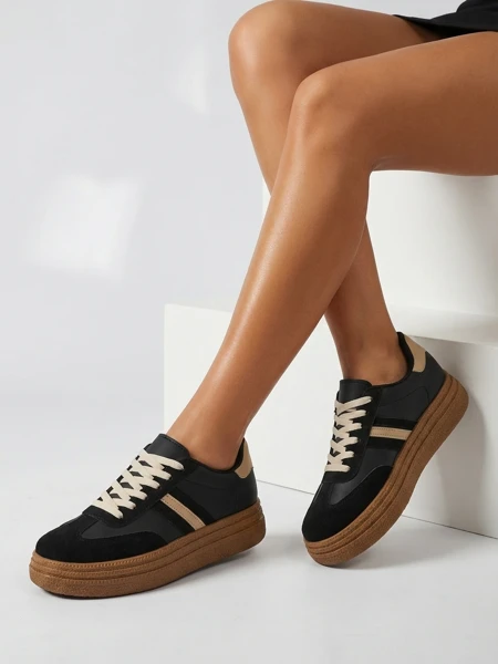 Damen Sneakers Luna Schwarz Ökologisch Casual für den Frühling