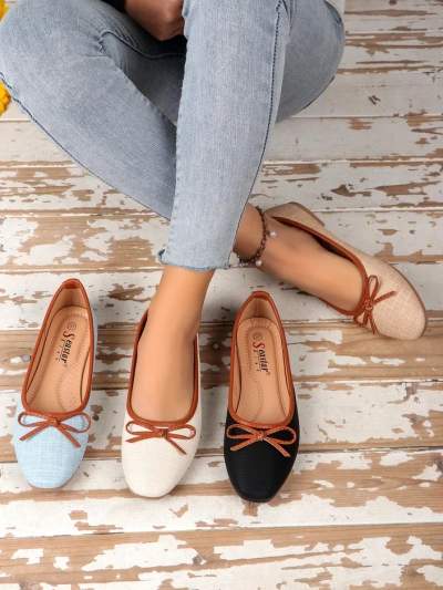 Royalfashion Damen Ballettschuhe mit Glitzer und einer Schleife Aramie