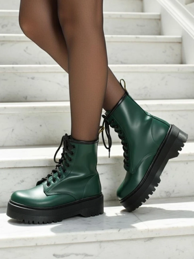 Damen Worker Boots mit Prägung Isadore