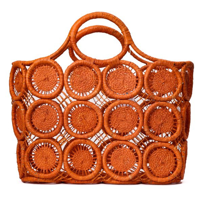 Orange Einkaufstasche aus Stroh - Handtaschen 1