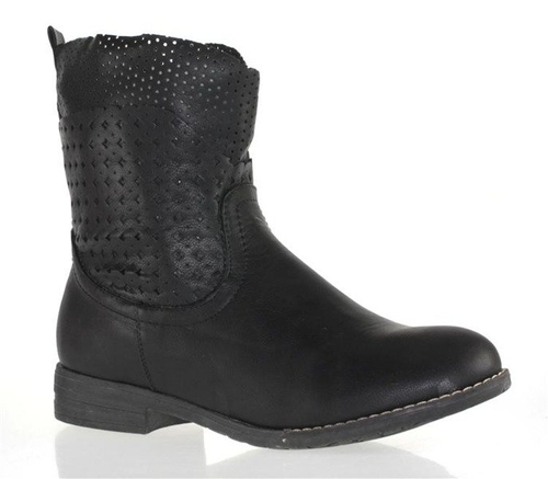 Czarne botki a'la kowbojki - Obuwie