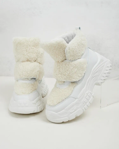 Royalfashion Damen Schneestiefel mit Schafsfell Segulla