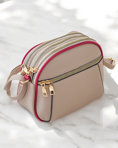 Royalfashion Kleine ovale Handtasche für Damen aus öko Leder