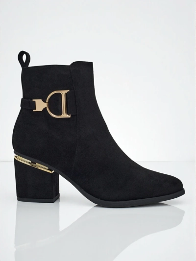 Damen Stiefeletten Calyssa aus Wildlederimitat mit Blockabsatz