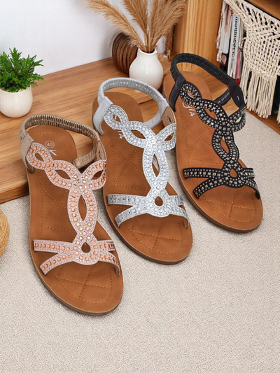 Royalfashion Damen-Sandalen mit dekorativen Riemen Lola Grace