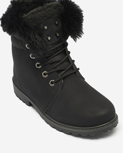 Klassische Damenstiefel a'la trappers in schwarz Lausa- Footwear