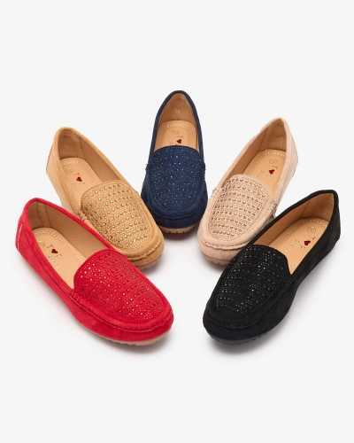 Schwarze Damenmokassins mit Zirkonen Bretika - Footwear