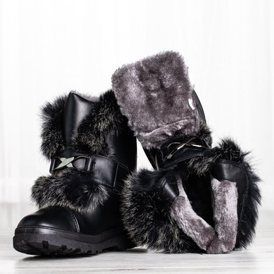 Schwarze Schneeschuhe mit Fell All About You - Schuhe 1