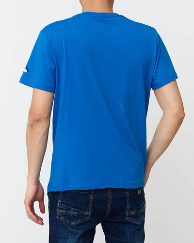 Hellblaues bedrucktes T-Shirt für Herren - Kleidung