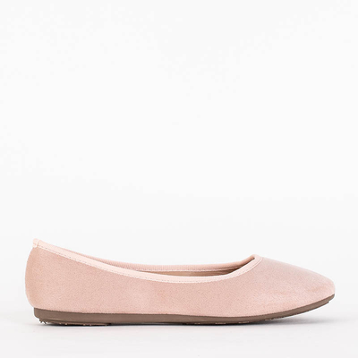 Hellrosa Damen-Ballerinas aus Öko-Wildleder Tizika - Footwear