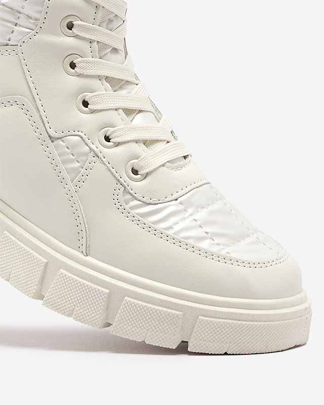 Calista Damen Schuhe Modische Flache Stiefeletten Creme