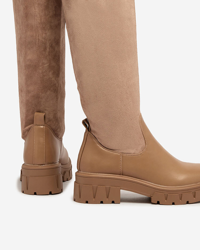 Royalfashion Hellbraune Overknee-Stiefel für Damen Retamon