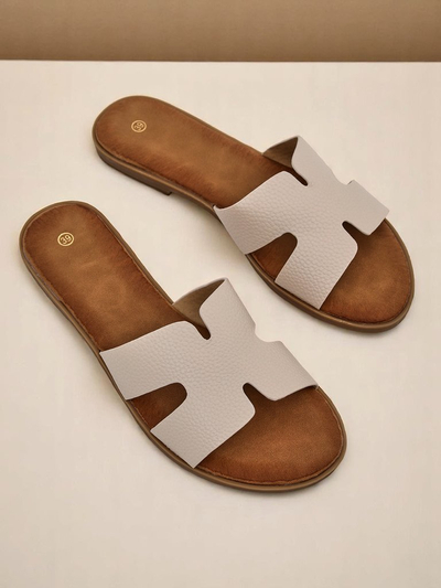 Royalfashion Damen-Pantoletten mit flacher Sohle, lässiger Stil