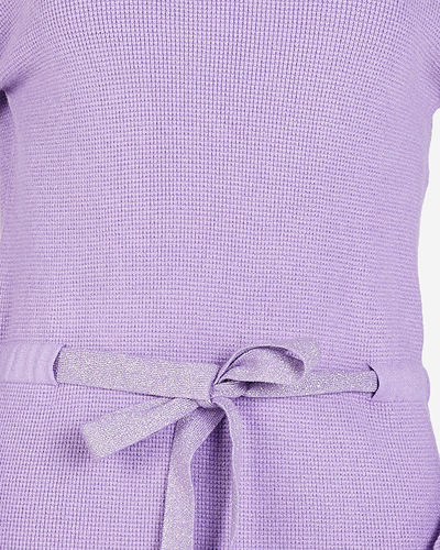 Lila Damen-Pullover mit Stehkragen - Bekleidung