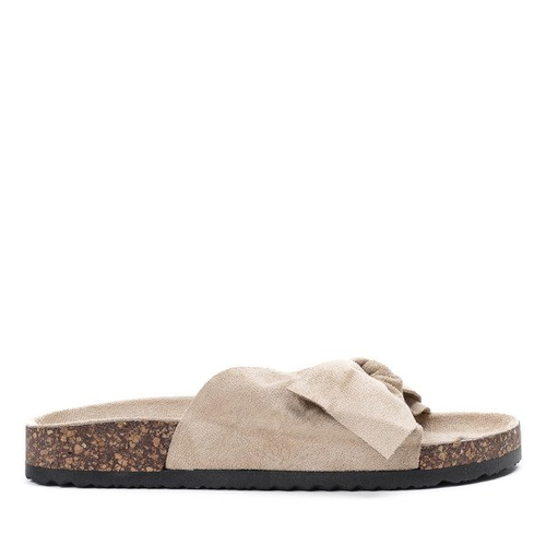 Бежеві тапочки з бантом Montiana - Взуття