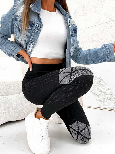 Royalfashion Damen Leggings mit Zirkonen