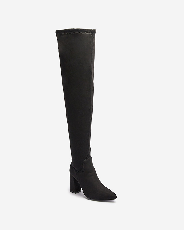Schwarzer Damen-Stiletto-Stiefel aus Öko-Wildleder Nerreg- Footwear