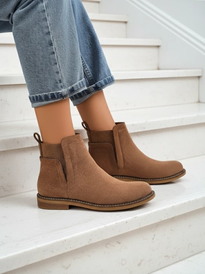 Damen Stiefeletten im Chelsea-Stil aus Öko-Wildleder Veysi