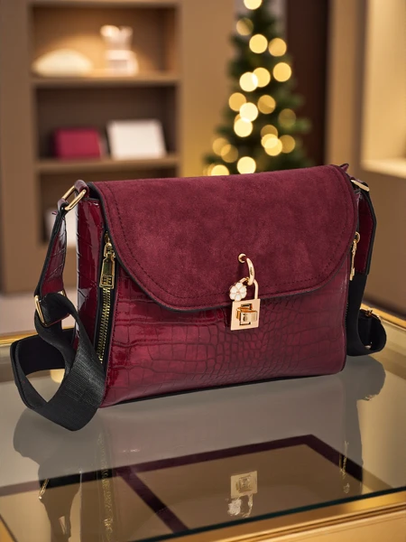 Kleine Damenhandtasche aus Öko-Leder mit Prägung Narelle