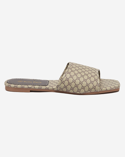 Gemusterte Damen Flip-Flops in khaki Farbe Reverdi - Footwear