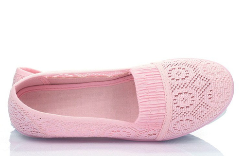 Różowe baleriny slip-on - Obuwie