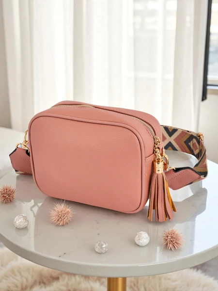 Royalfashion Kleine Damenhandtasche aus Öko-Leder mit buntem Riemen Kovi Lace