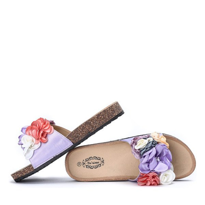 Lila Flip-Flops mit dekorativen Blumen Vilena - Footwear 1
